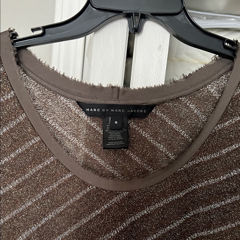 Marc by Marc Jacobs Taupe and Silver Top